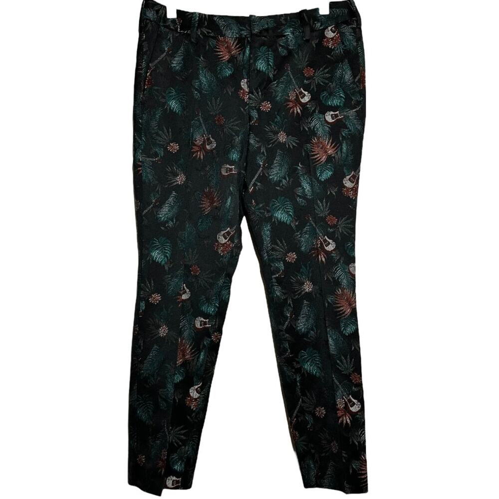 Zadig & Voltaire Posh Jungle Trouser Pants High Rise Pockets Cropped Black 38 8 - Picture 2 of 5